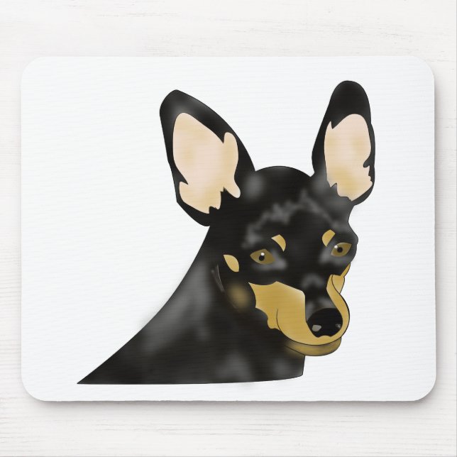 Painted Min Pin Mousepad (Front)