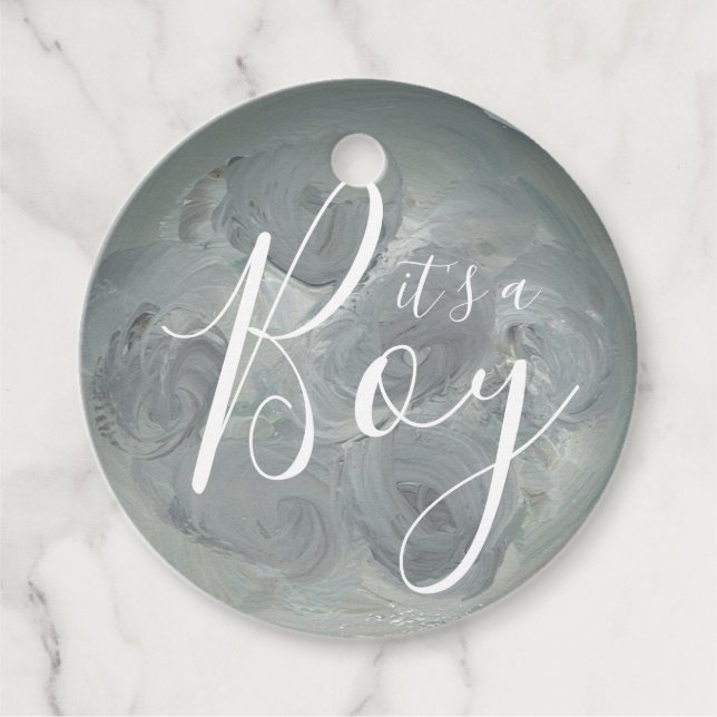Painted Moon Baby Shower Favour Tags (Front)