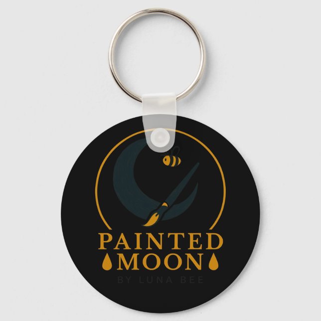 Painted Moon by Luna Bee Brand KeyChain (Front)