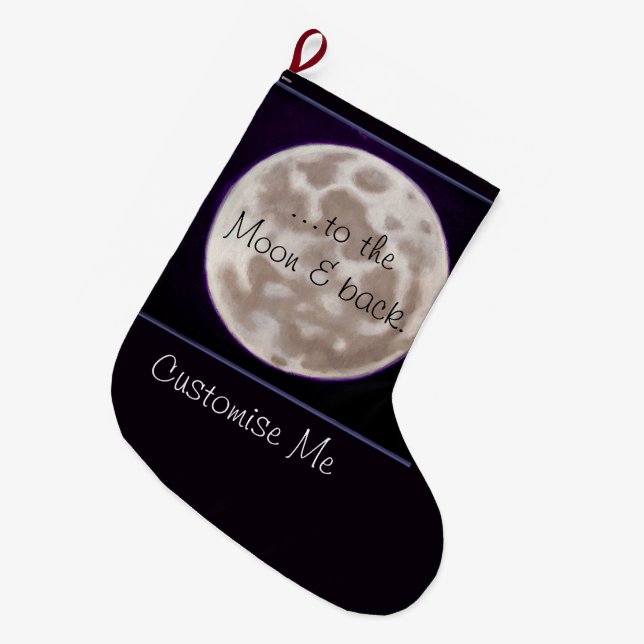 Painted Moon Large Christmas Stocking (Front (Hanging))