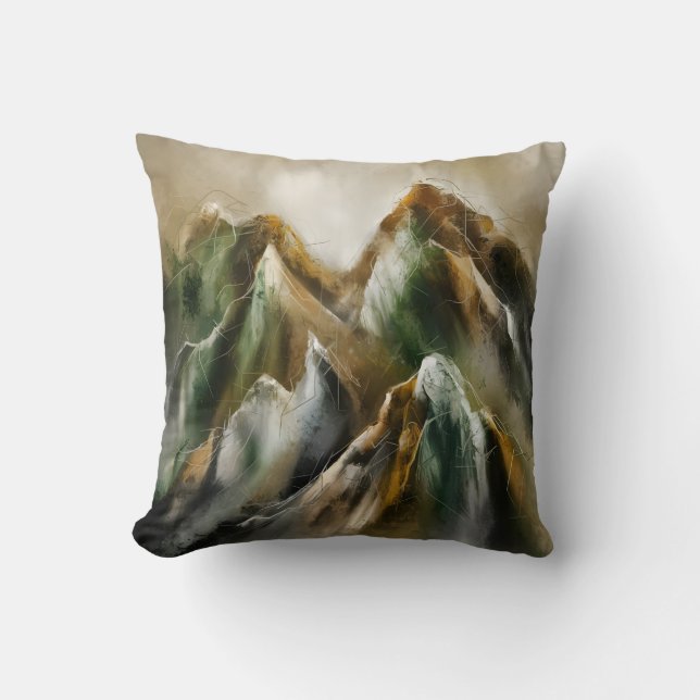 Painted Mountains  Throw Pillow (Front)