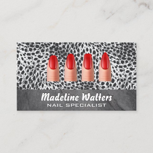 Painted Nails | Leopard Print Loyalty Card (Front)