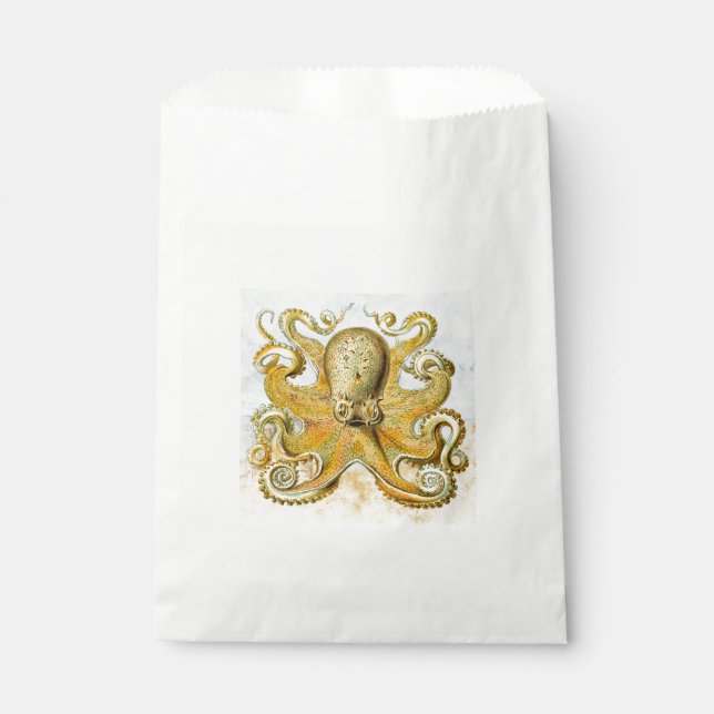Painted Nautical Octopus Kraken Squid Favour Bag (Front)