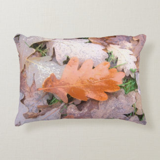 Painted Oak Leaves Decorative Pillow