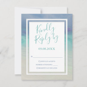 Painted Ocean Border RSVP Card