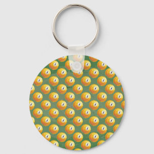 Painted One Ball Pattens Keychain