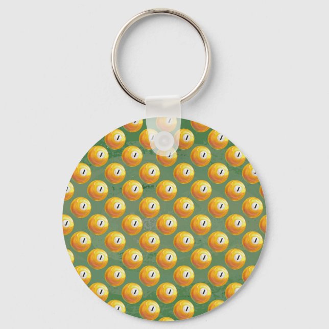 Painted One Ball Pattens Keychain (Front)