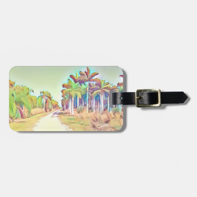 Painted Palm Road Luggage Tag (Front Horizontal)