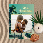 Painted Palm Trees Mele Kalikimaka Photo Christmas Foil Holiday Card<br><div class="desc">This stunning holiday photo card features a painting of palm trees for the background and a rectangular (almost square) photo template. Stylish typography reads, "Mele Kallikimaka" in real foil, and the photo is framed in foil, as well. The back contains a sand design over a white background. The perfect beach...</div>