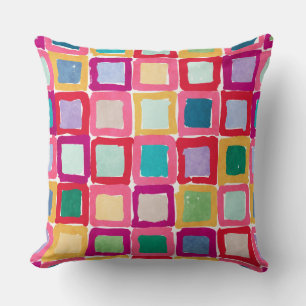 Painted Patches Throw Pillow