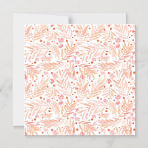 Painted Peach Palm Leaves Magnetic Invitation