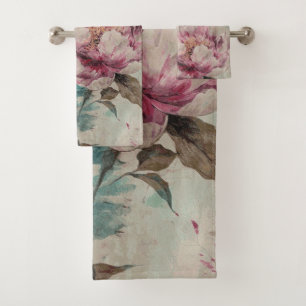 Painted Peonies - Bathroom Towel Set