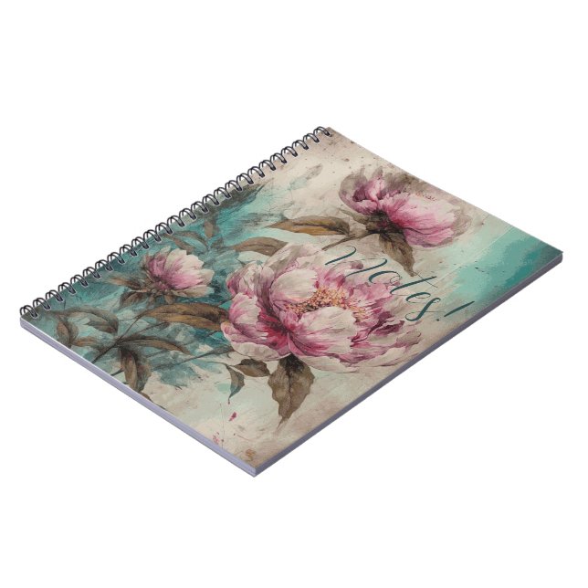 Painted Peonies - Notebook (Left Side)