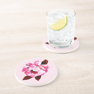 Painted Pink Rose Coaster