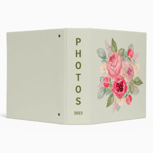Painted Pink Roses Bouquet Binder