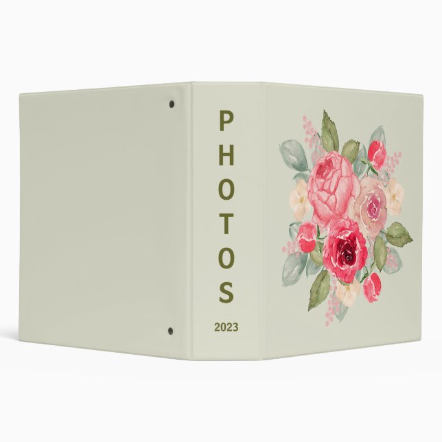 Painted Pink Roses Bouquet Binder (Background)
