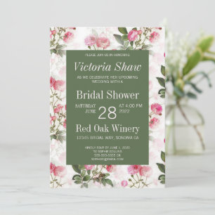 Painted Pink Rose's Bridal Shower Invitation