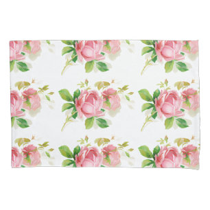 Painted Pink Roses in Vintage style Pillowcase