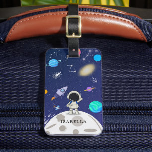 Painted Planets and Name Luggage Tag