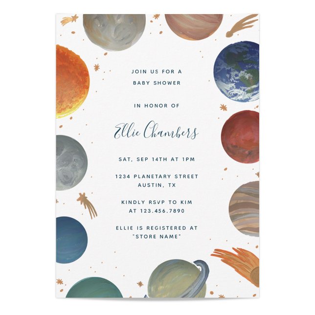 Painted Planets Baby Shower Invitation (Creator Uploaded)