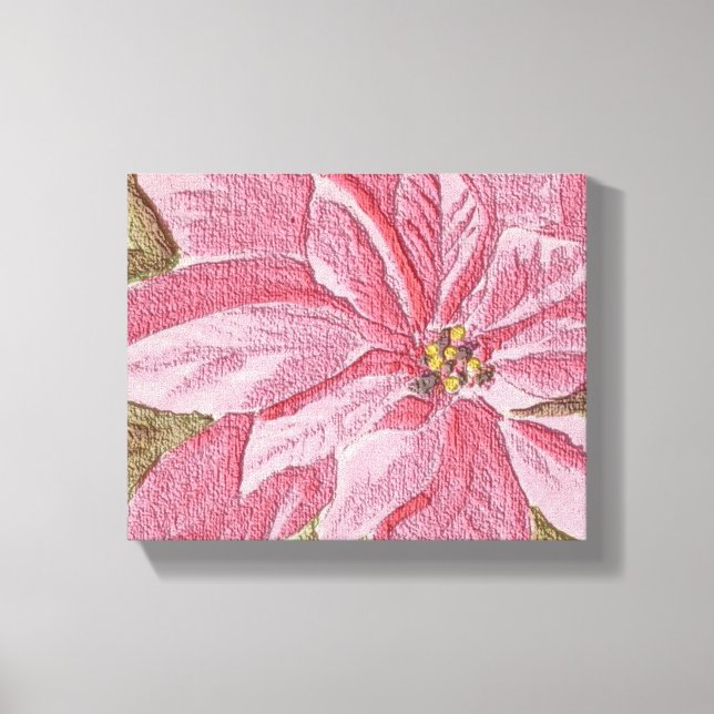 Painted Poinsettia Christmas Flower Canvas Print (Front)