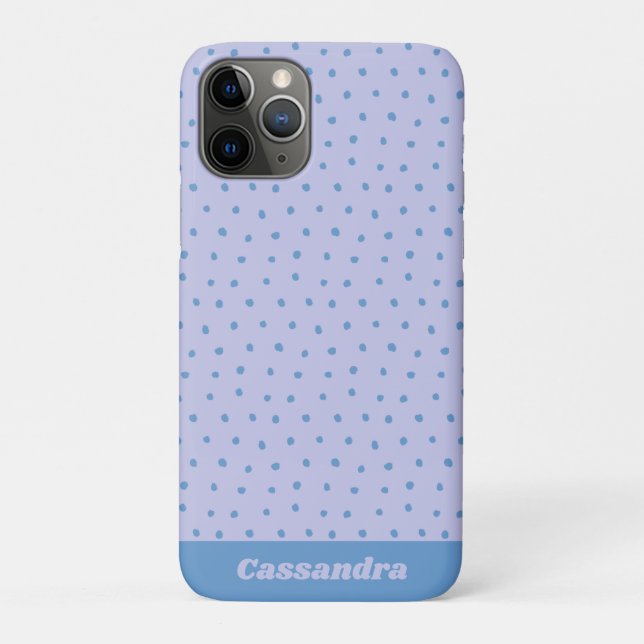 Painted Polka Dot Pattern in Lilac Personalized Case-Mate iPhone Case (Back)