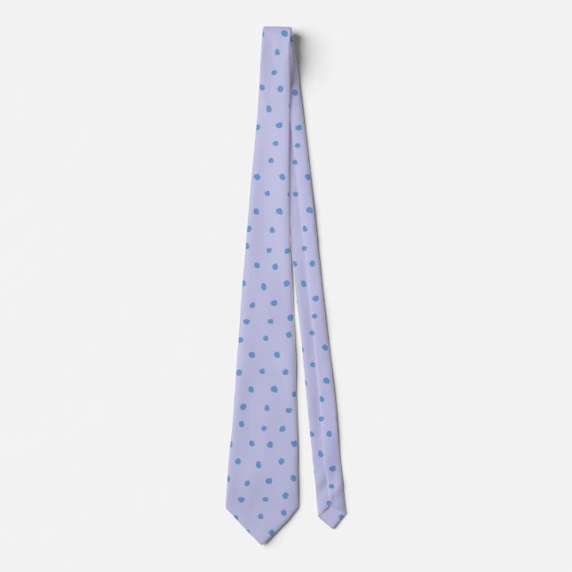 Painted Polka Dot Pattern in Periwinkle and Lilac  Tie (Front)
