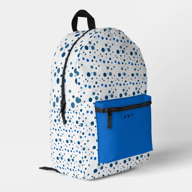 Painted Polka Dot Spots Personalized Name Colourfu Printed Backpack (Back Corner Left)