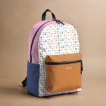 Painted Polka Dot Spots Personalized Name Colourfu Printed Backpack<br><div class="desc">Playfully painted polka dots pattern printed backpack with optional personalization.</div>