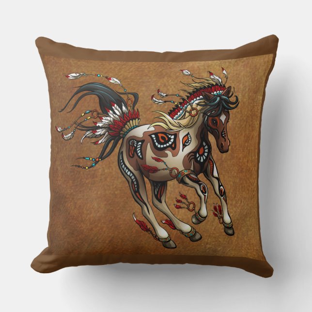 painted pony throw pillow (Front)