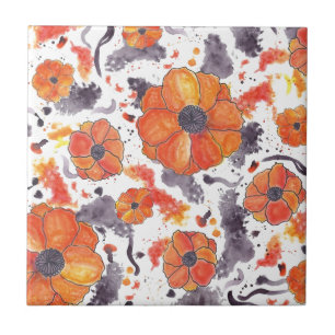Painted Poppies Tile