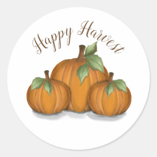 Painted Pumpkins Classic Round Sticker