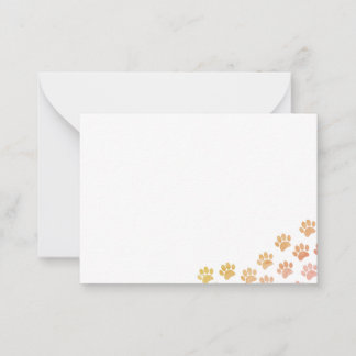 Painted Puppy Paw Prints Card