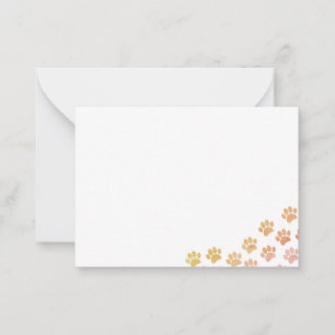 Painted Puppy Paw Prints Pet Card