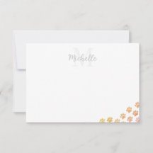 Painted Puppy Paw Prints Watercolor Custom Name