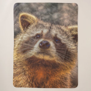 painted Raccoon Sherpa Blanket
