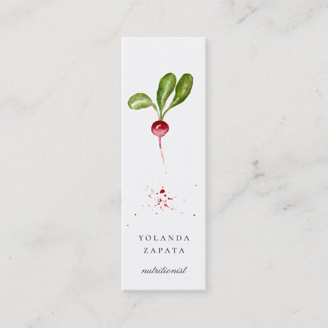 Painted Radish Mini Business Cards (Front)