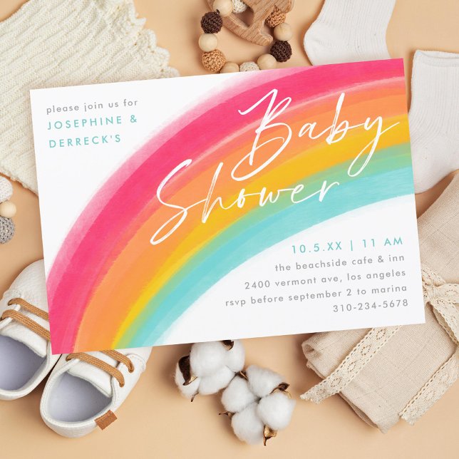 Painted Rainbow Baby Shower Invitation (Creator Uploaded)