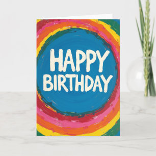Painted Rainbow Birthday Card