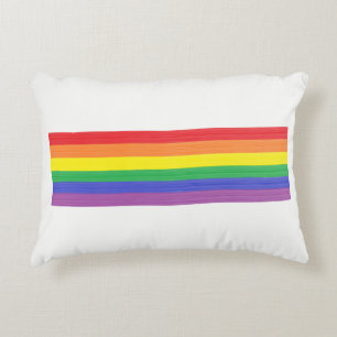 Painted Rainbow Flag Decorative Pillow