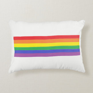 Painted Rainbow Flag Decorative Pillow
