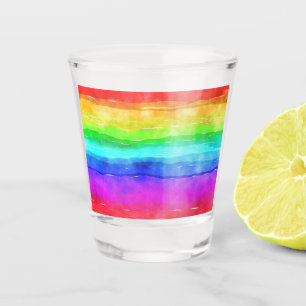 Painted Rainbow Shot Glass