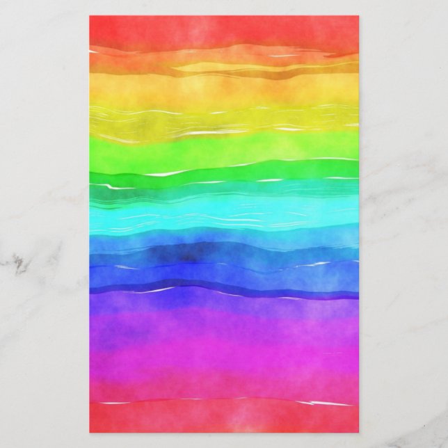 Painted Rainbow Stationery (Front)