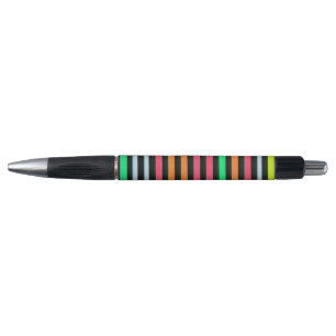 Painted Rainbow Stripes Black Pen