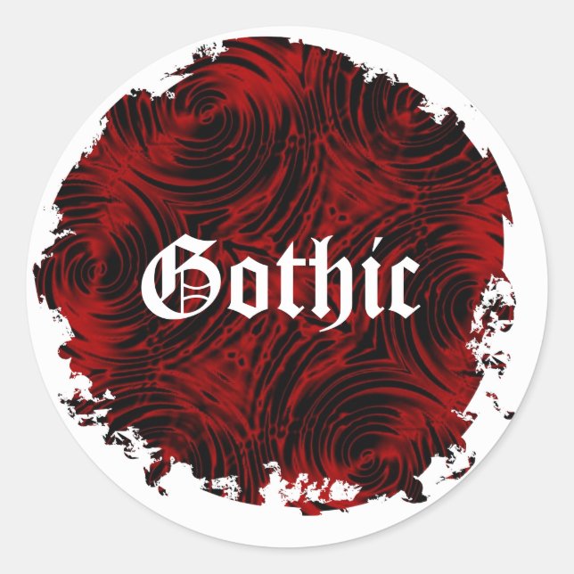 Painted Red Gothic Sticker (Front)
