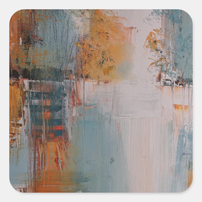 painted reflections square sticker (Front)