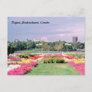 Painted Regina Legislative Gardens Postcard