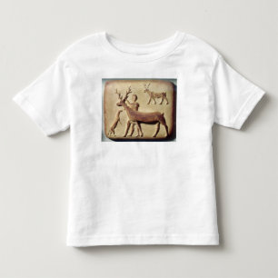 Painted relief depicting a man with deer toddler t-shirt