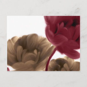 Painted Roses - Burgundy and Burlap Postcard