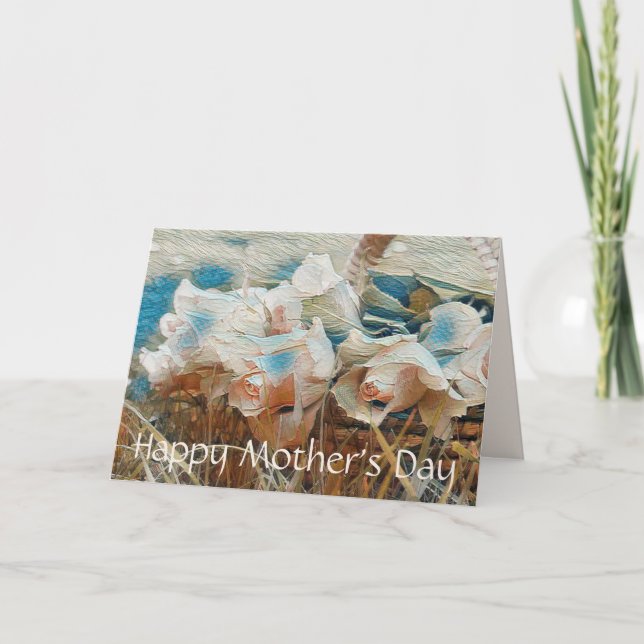 Painted Roses Happy Mother's Day Card (Front)